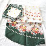 Round floral tablecloth and napkins, 1980
