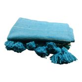 Plaid laine et pompons Maroc