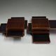 Set of 2 Tetra tables by Bernard Vuarnesson for Bellato, 1980s Italy.