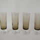 Set of 4 70s smoked glass champagne flutes