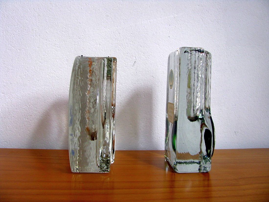 Vintage crystal glass vases from Walther , 1970s