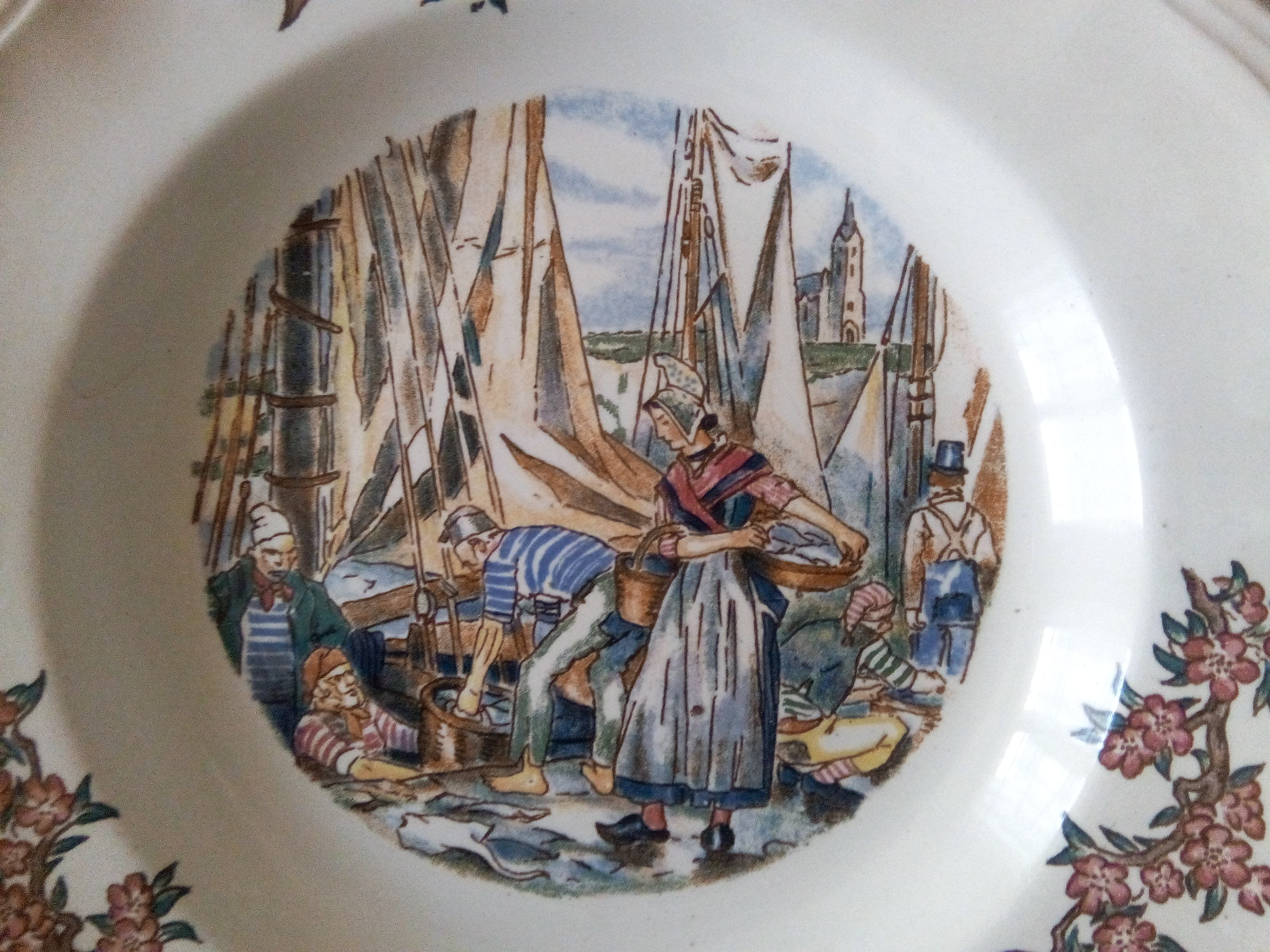 5 hollow plates faience sarreguemines ma normandie