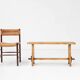 Mid-Century Rustic Wooden Bench, France, 1900s