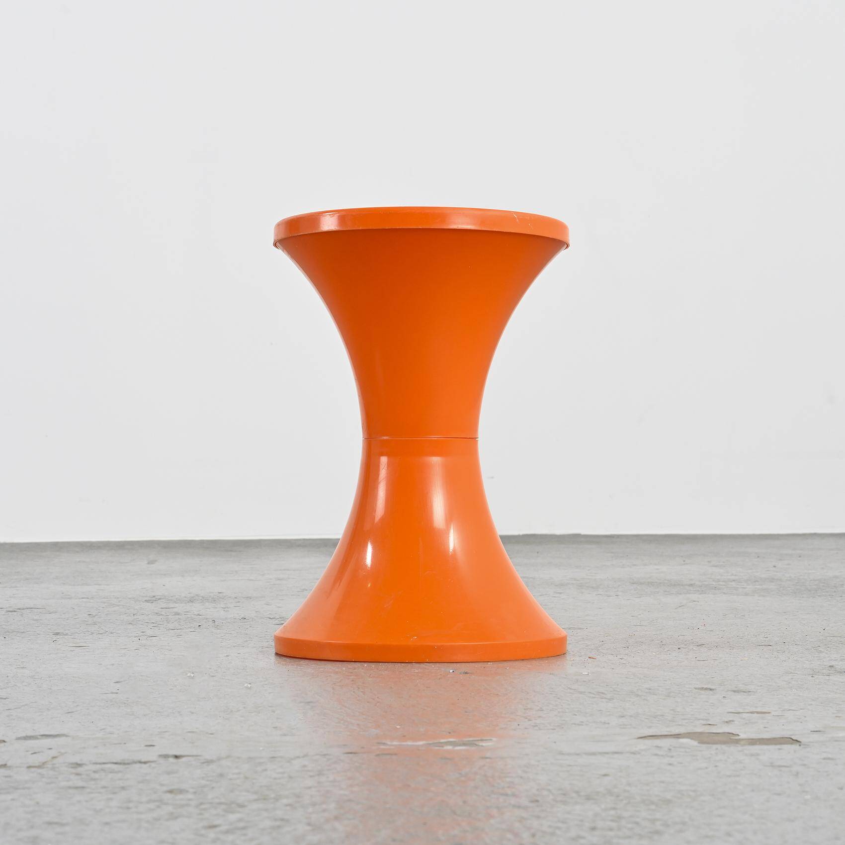 Tabouret Tam Tam orange, années 70