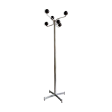 Space Age coat rack 8 hooks in chromed metal and brown bakelite