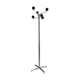 Space Age coat rack with 8 hooks in chrome-plated metal and brown bakelite
