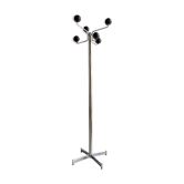 Space Age coat rack with 8 hooks in chrome-plated metal and brown bakelite
