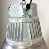 Vintage Silver Industrial Factory Pendant Lamp from Elektrosviti, 1960s