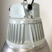 Vintage Silver Industrial Factory Pendant Lamp from Elektrosviti, 1960s