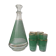 vintage digestive decanter and its matching glasses