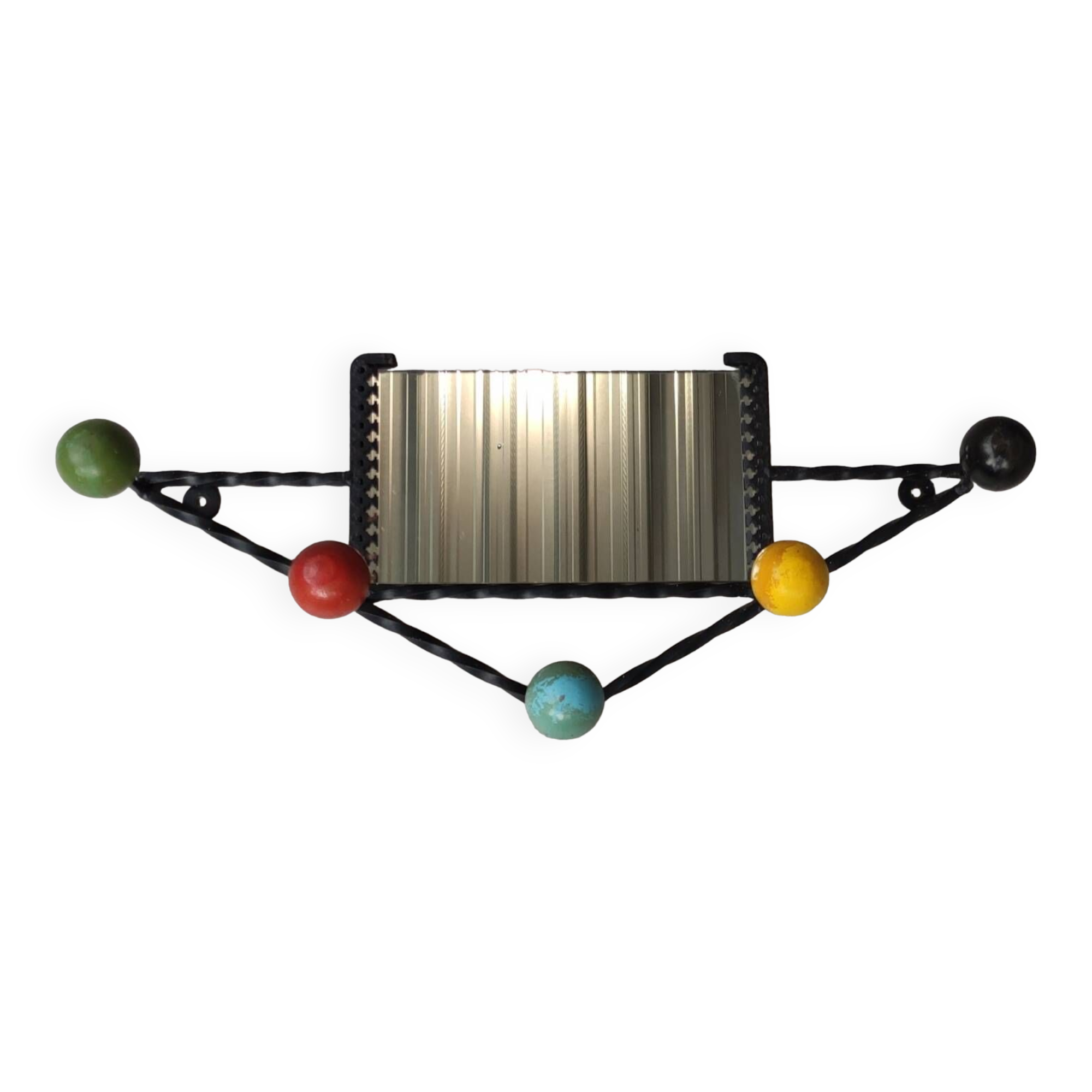 Vintage wall mirror coat rack