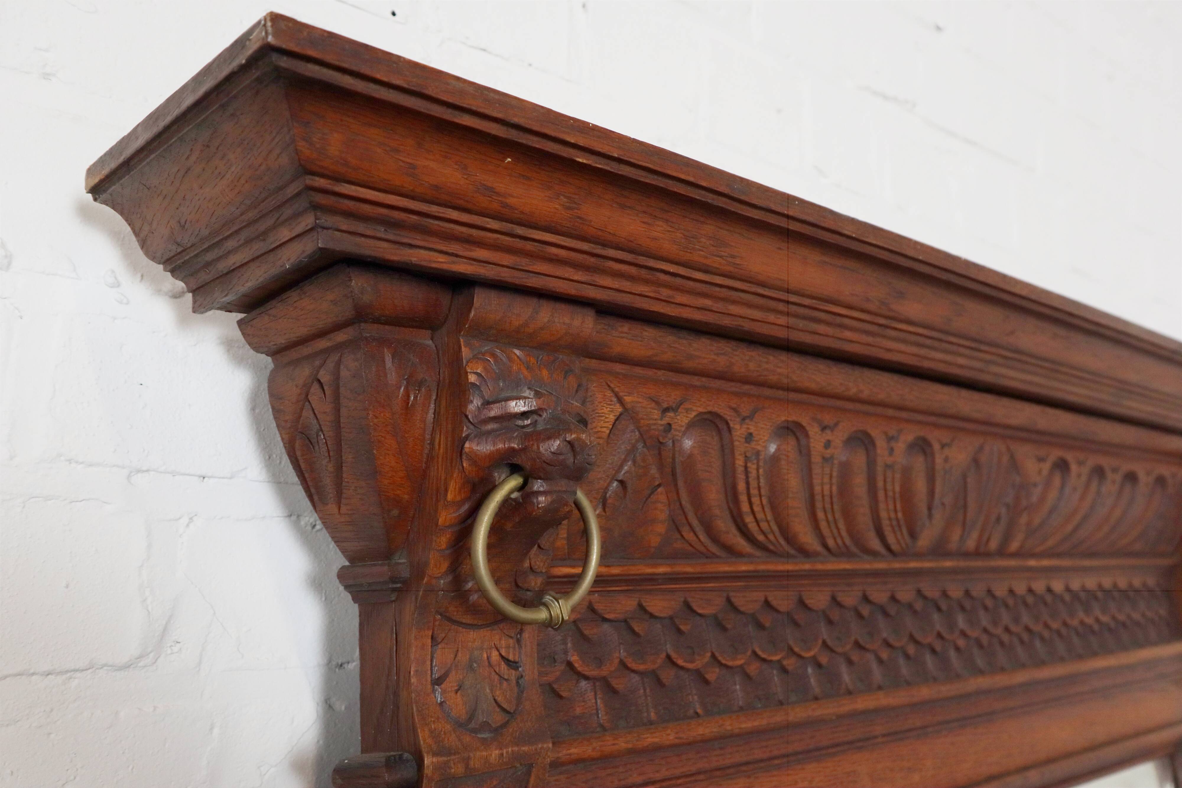 Antique oak mirror 170x112cm