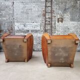 Pair of leather club chairs