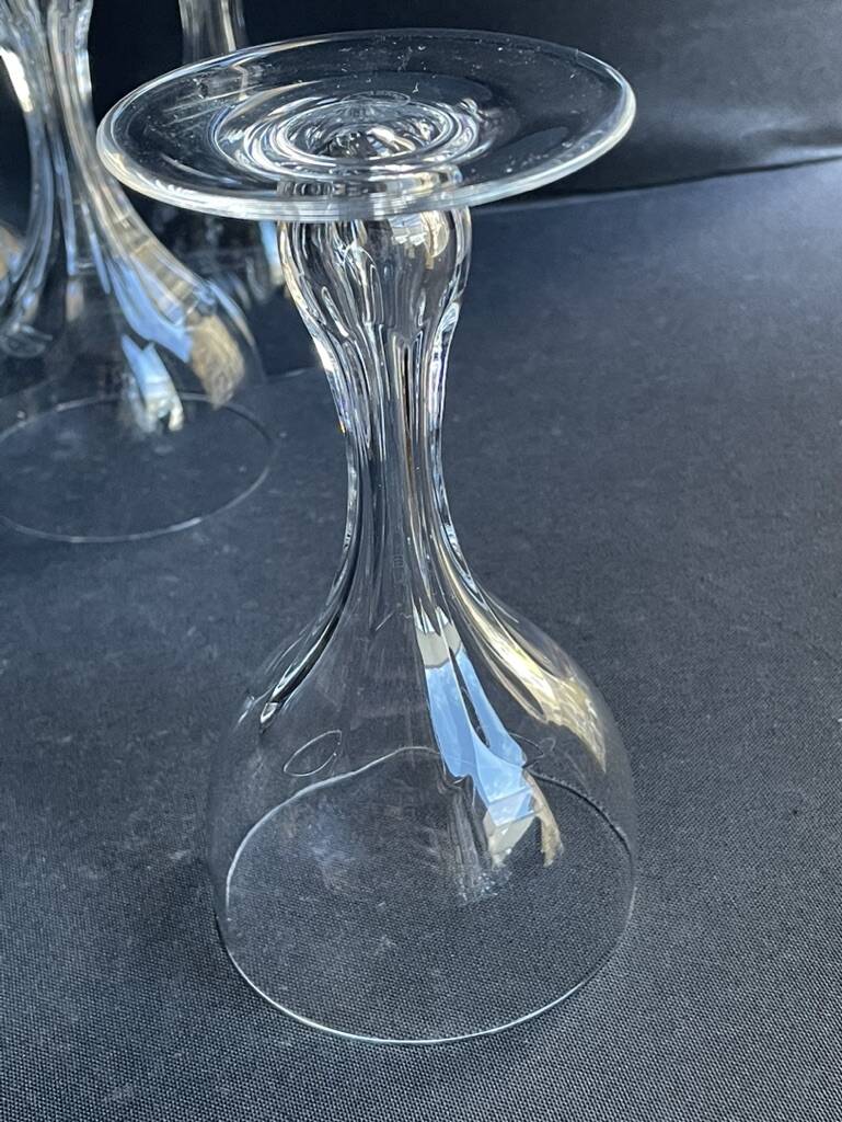 5 hollow foot champagne glasses – bayel cristallerie royale de champagne