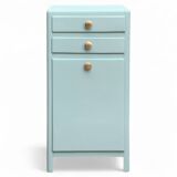 Commode de salle de bain vintage vert grisé