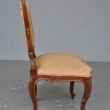 Set of 6 chairs style Louis XV Walnut end XIX