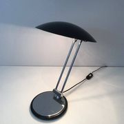 Swivel designer desk lamp in chrome and black lacquered metal