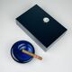Blue glass ashtray by Per Lütken for Holmegaard, Denmark, 1962
