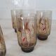 6 large smoked brown glasses