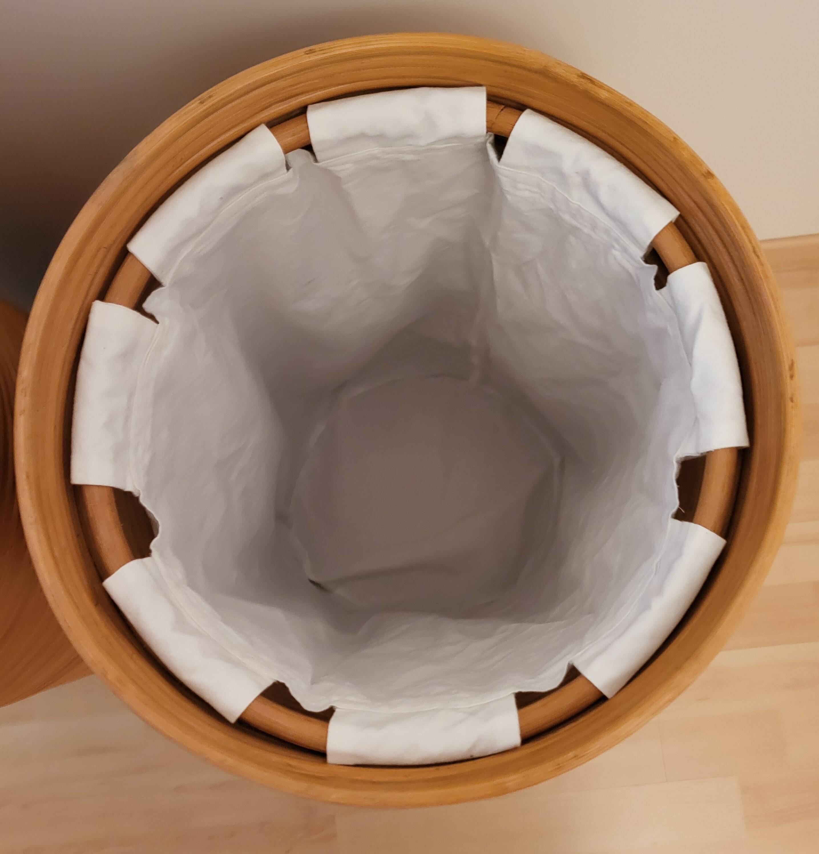 Natural rattan cylindrical laundry basket Habitat