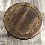 Ancien tabouret tripode bois tourné pieds boules