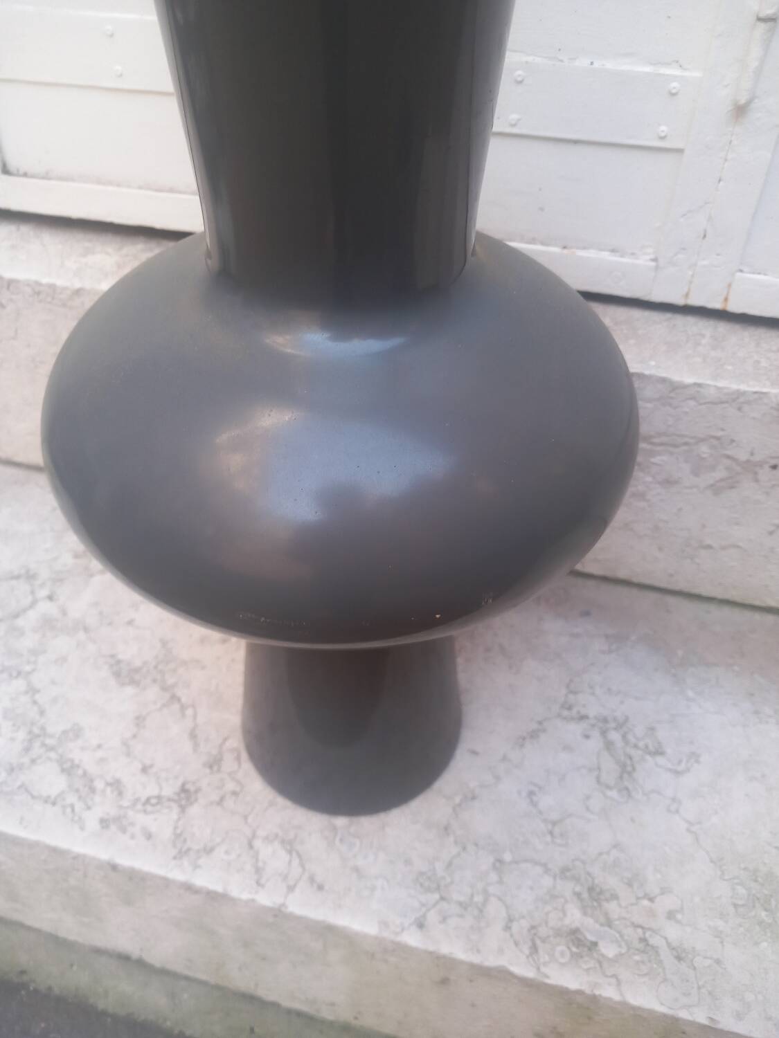 Grey opaline glass designer vase