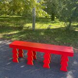 Handcrafted wooden bench