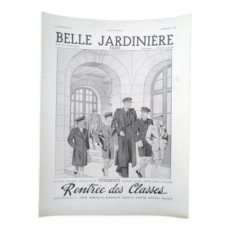 Publicité papier mode  belle Jardinière  issue revue  1937