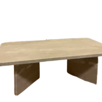 Rectangular travertine coffee table