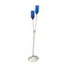 Lampadaire blanc abat-jour bleu années 1960
