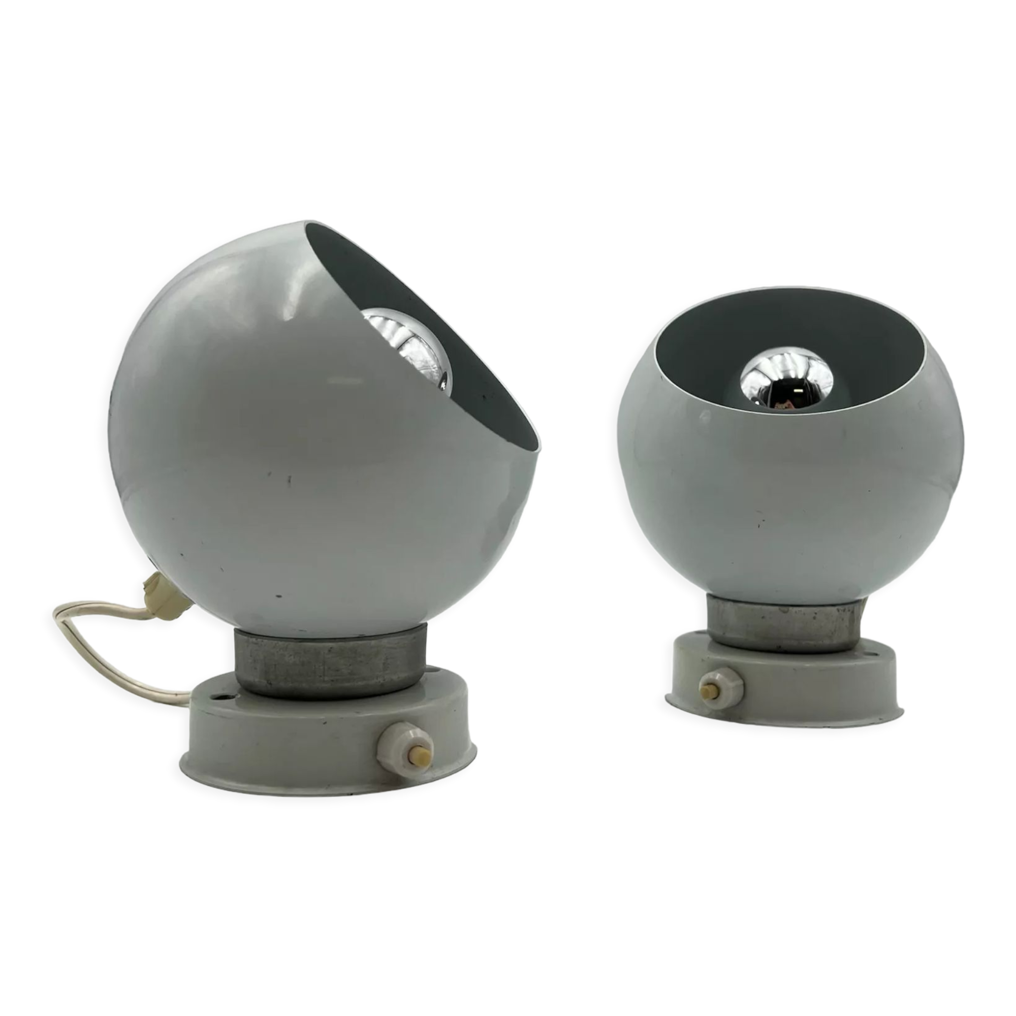 Set of 2 Eyeball wall lamps - Reggiani - 60s,  space age design desk lamp