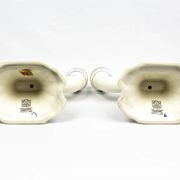 Pair of Renaissance candlesticks in earthenware – Gien pottery, 1970s
