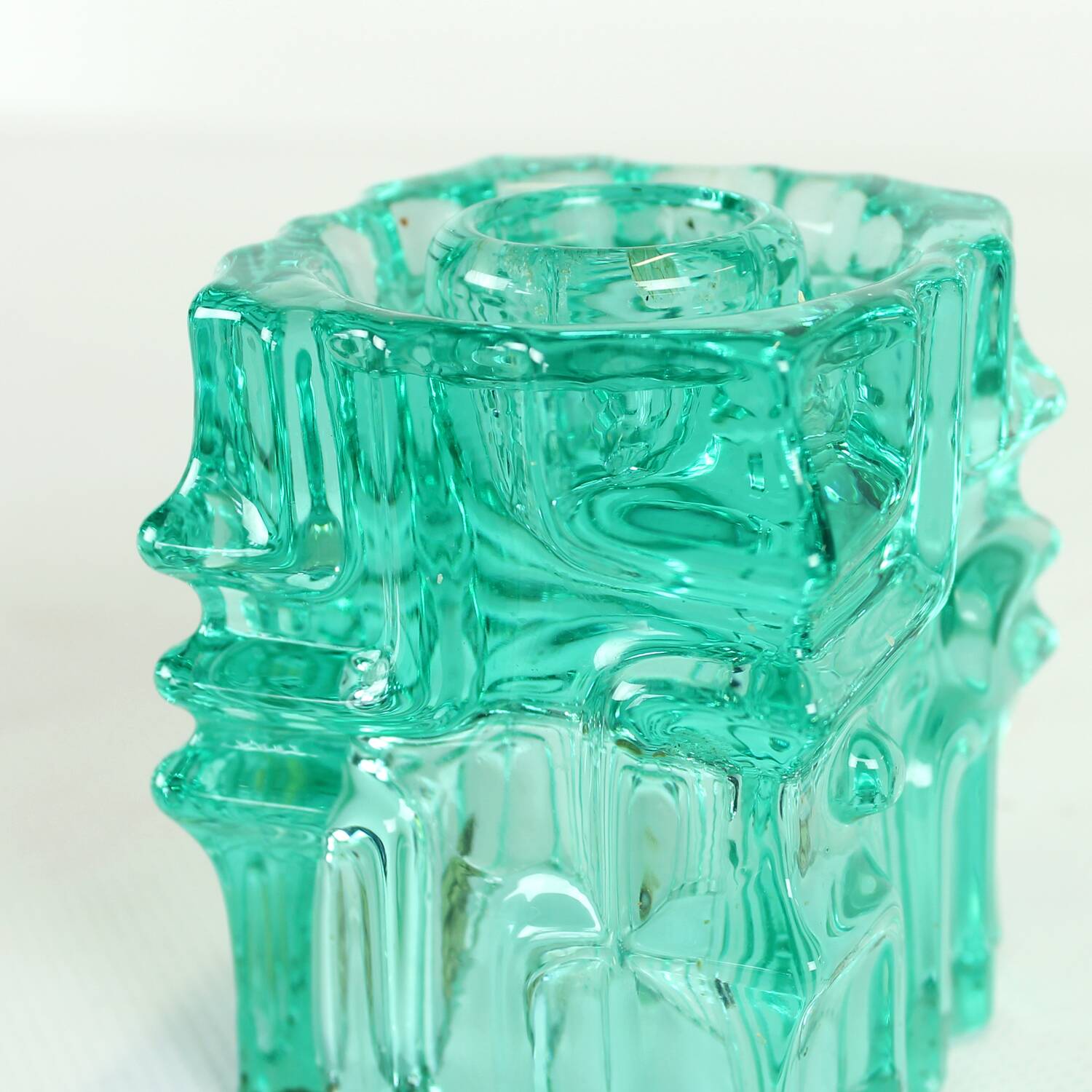Vintage Glass Candle Holder By Vladislav Urban For Rosice, 1960s