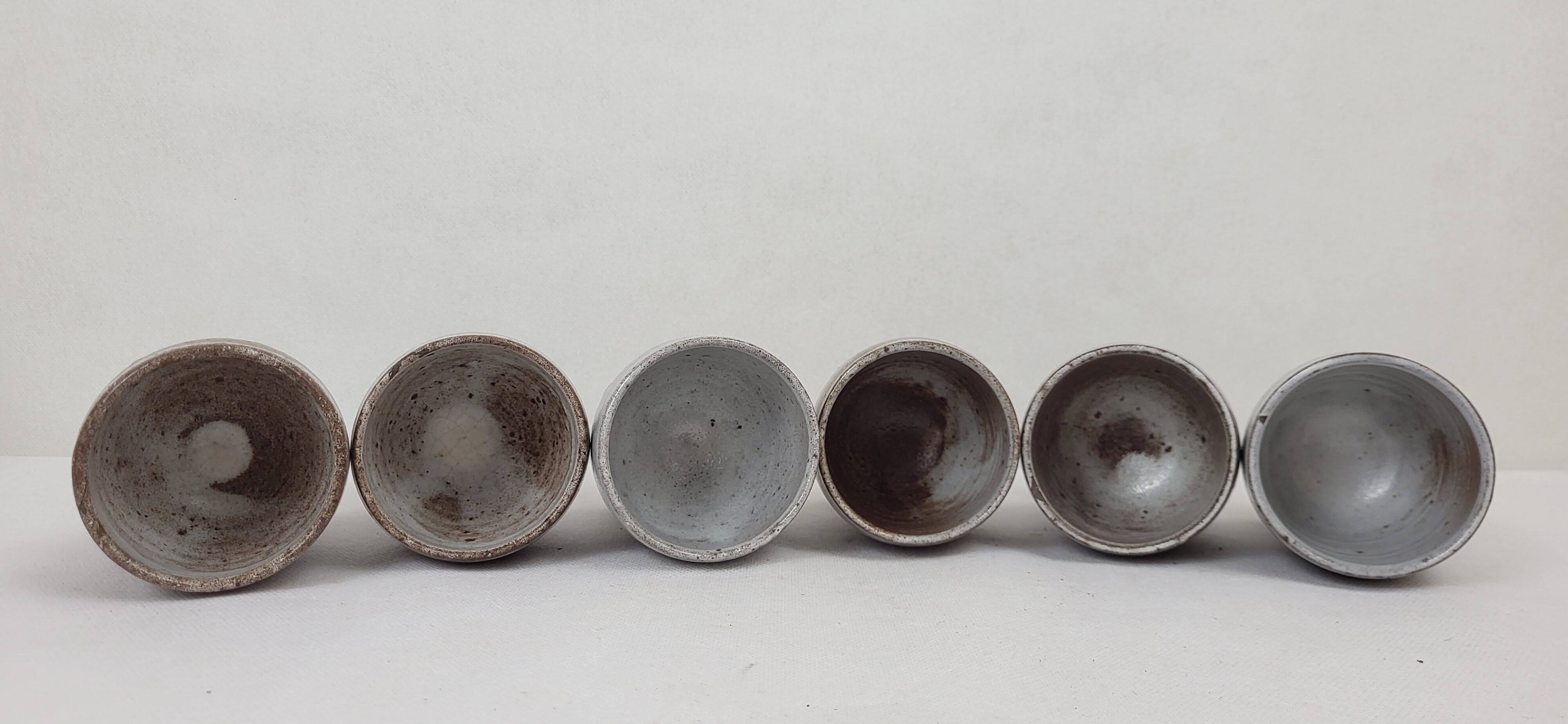 6 stoneware coffee cups from Ratilly / Pierlot