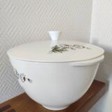 Vercor earthenware soup tureen with daisy decor