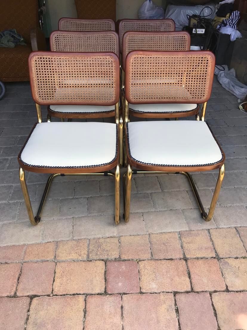 6 chaises cesca Marcel Breuer Italie 1970