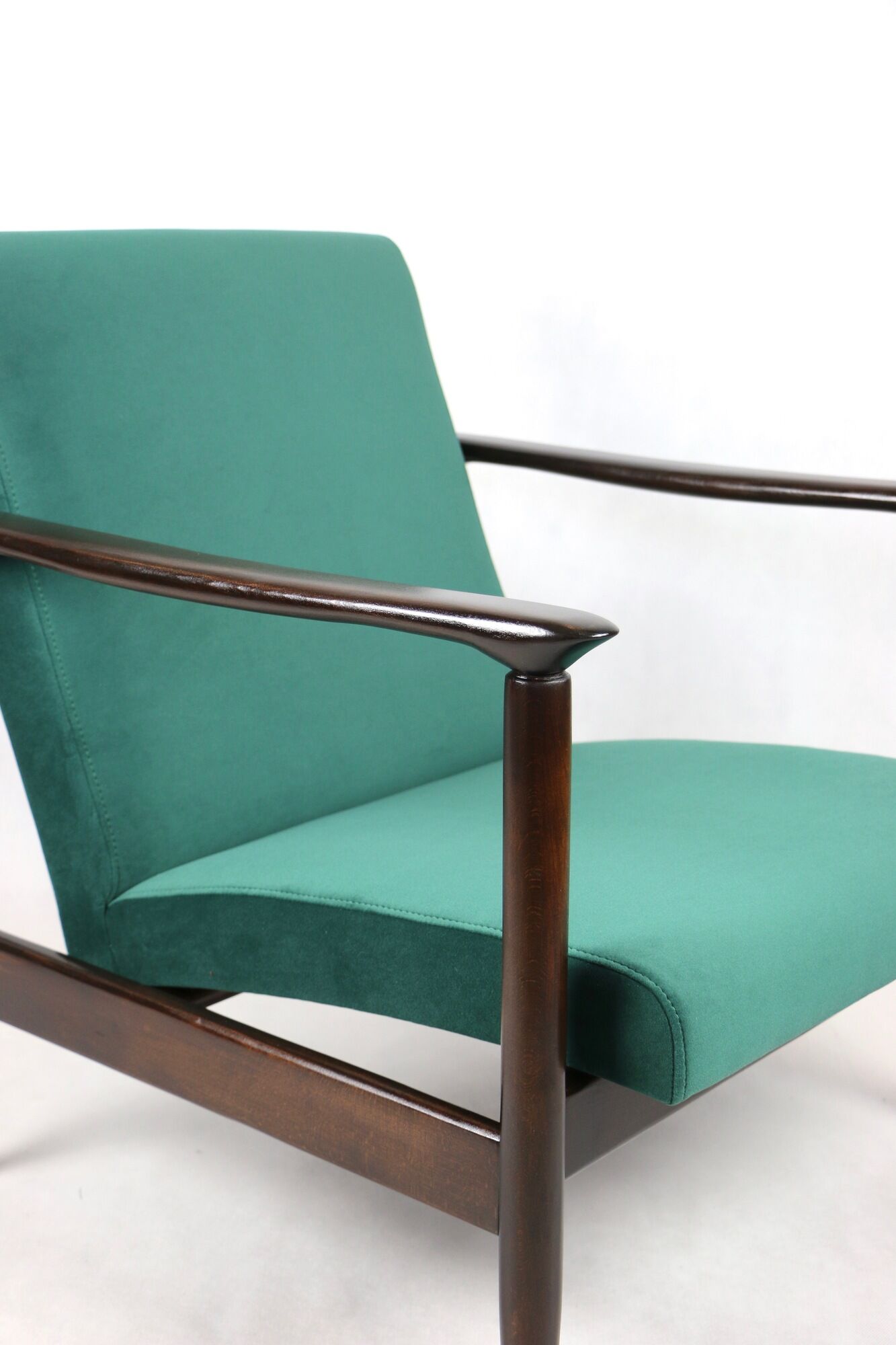 Green velvet GFM-142 Armchair by Edmund Homa, 1970s