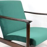 Green velvet GFM-142 Armchair by Edmund Homa, 1970s