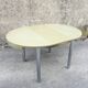 Extendable round table, gingham tile patterns late 1970 - Ø100