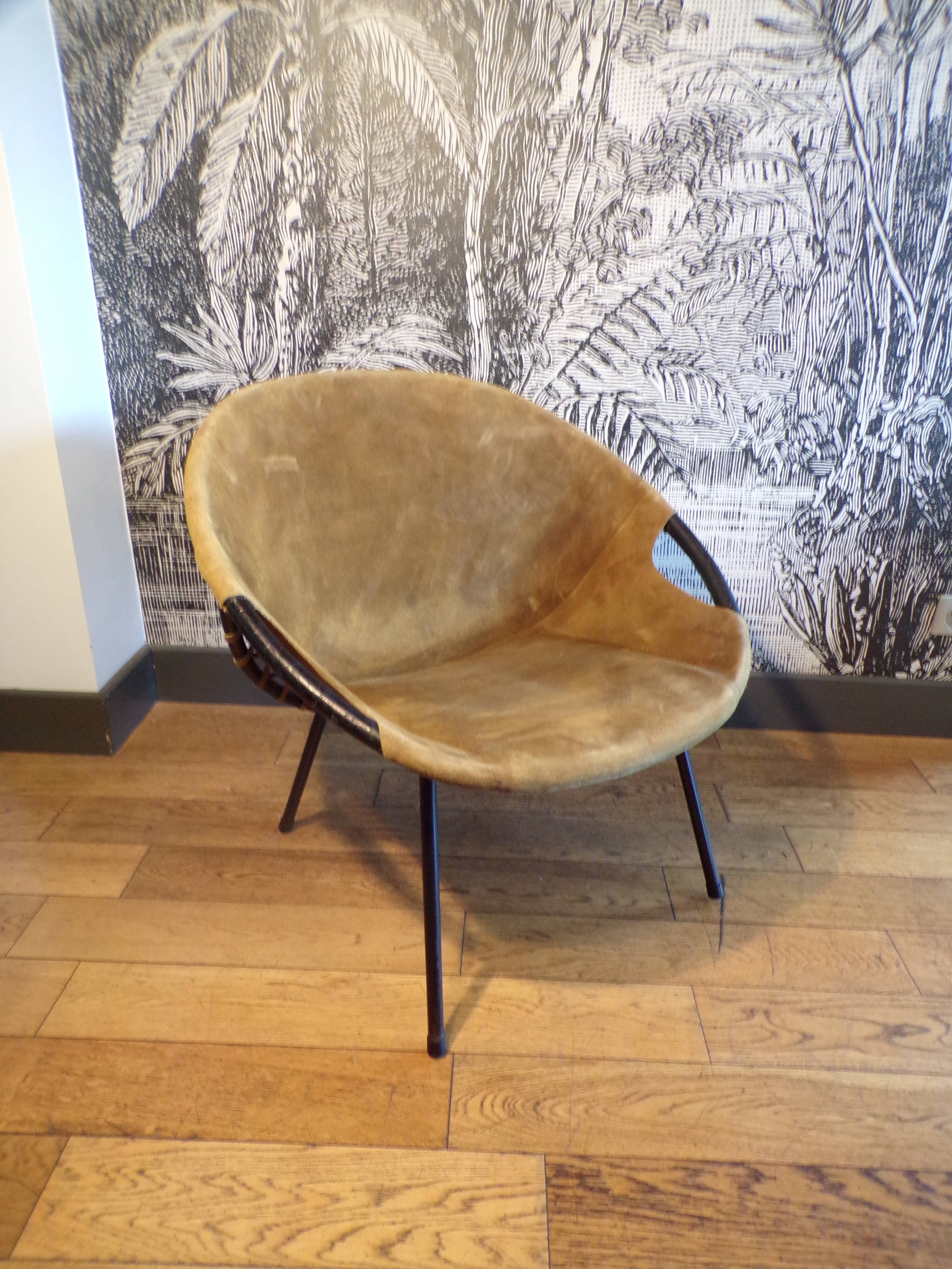 Fauteuil en daim circle par Lusch & Co