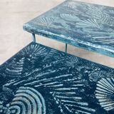 Postmodern Handmade Nesting Table Set by J. Berdou, France, 1980s, Set of 2