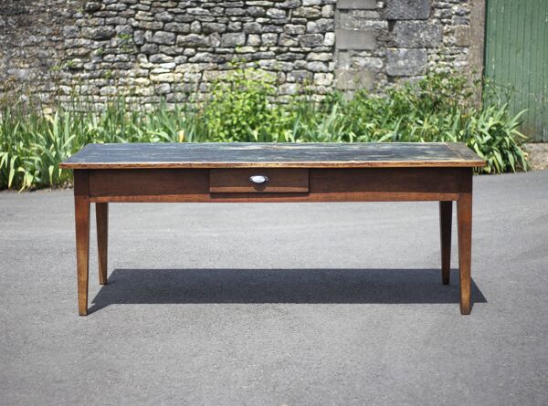 Table de ferme et ses 2 bancs, table de salon, table bois avec paire de bancs bois