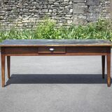 Farmhouse table and its 2 benches, living room table, wooden table with pair of wooden benches