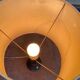 Vintage black leather lamp base from the 1950s.