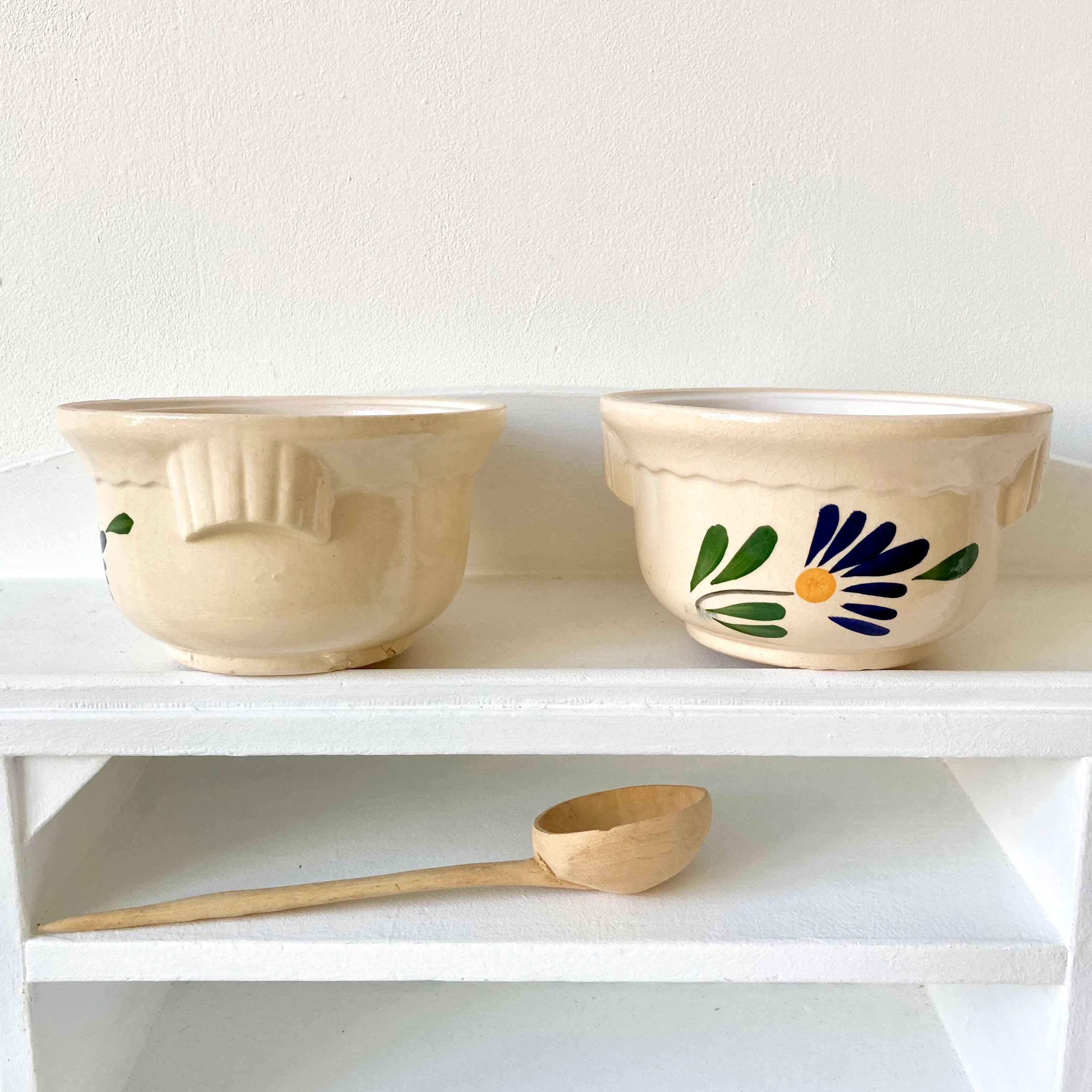 Pair of vintage flower cup bowls