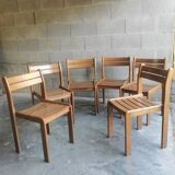 Set of 6 vintage wooden chairs