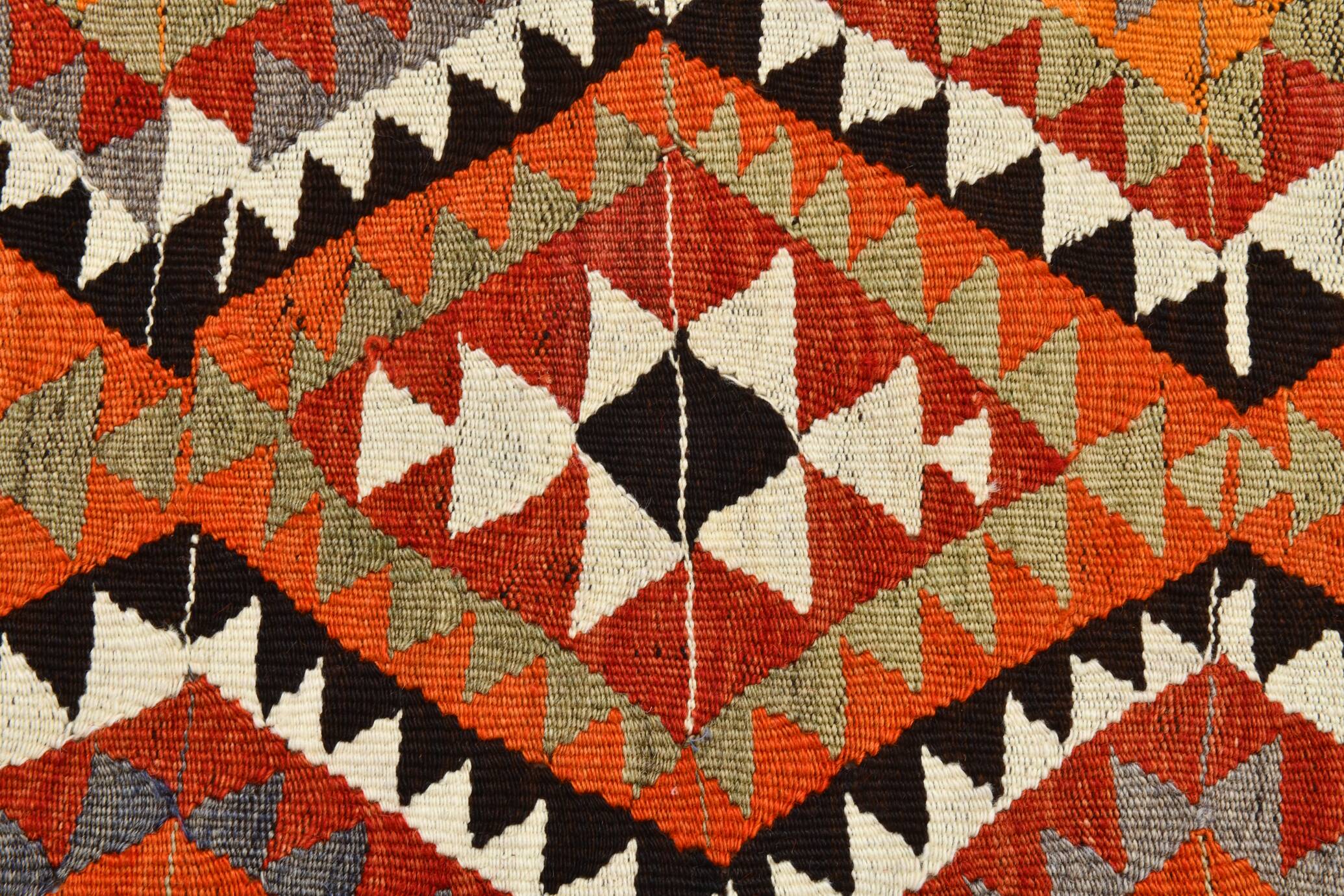 5x10 Red & Orange Tribal Handmade Kilim Rug, 165x317Cm