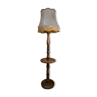 Turned wooden floor lamp 1940 to 50