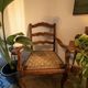 Pair of Provençal armchairs, wood and woven cord — mid-20th century