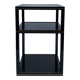 1970s Pierre Vandel Two Tiered Black Glass Side Lamp Table Hollywood Regenc